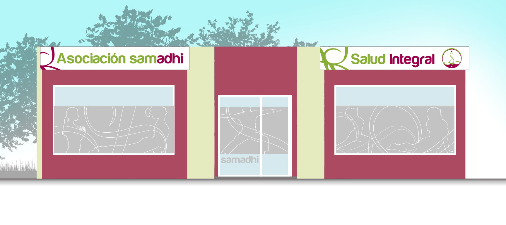 Diseño y rotulación fachada Samadhi